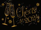 cheers to 2024 proost met champagne